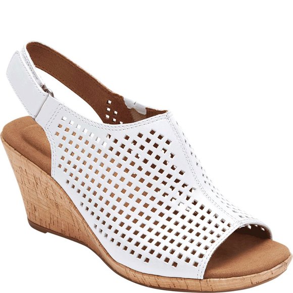 rockport women's briah perforated slingback wedges